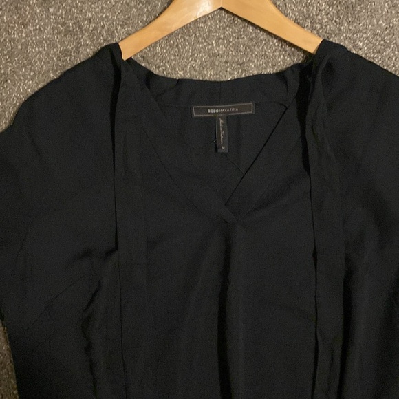 NWT. BCBG MaxAzria V-neck Black Dress - Picture 10 of 11